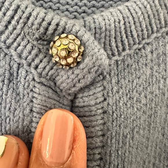 Vintage Casual Corner Annex Ice Blue Cardigan Sparkly Buttons Cottagecore XL - Picture 3 of 12